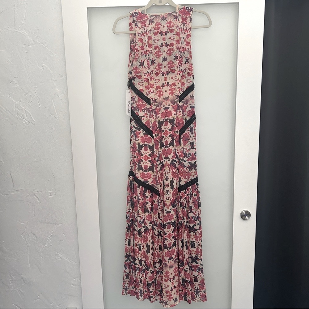 NEW Sam & Lavi pink sleeveless floral midi dress small - Picture 2 of 7